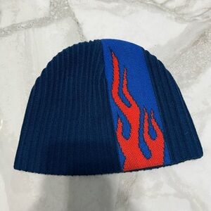 Y2K flame beanie
